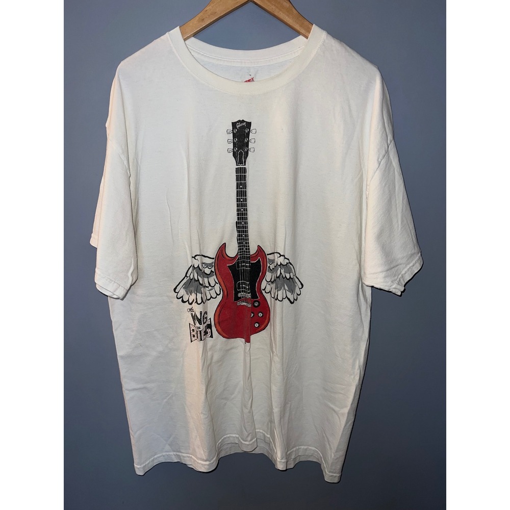 Hanes Mens Guitar Center King of the Blues Gibson SG Graphic T-Shirt White XL
